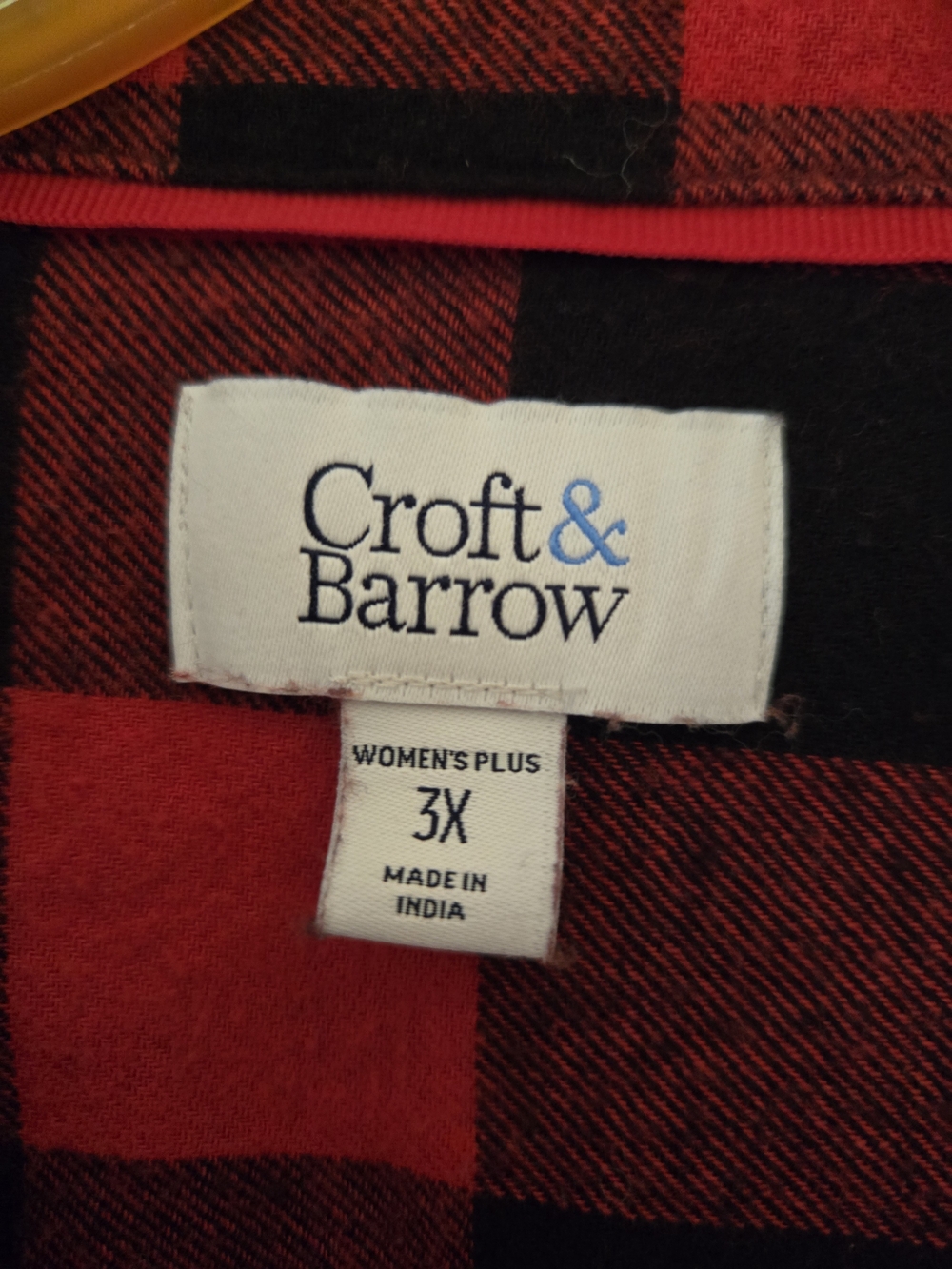 Croft & Barrow Red and Black Buffalo Plaid Button-Up Shirt - Picture 2 of 3